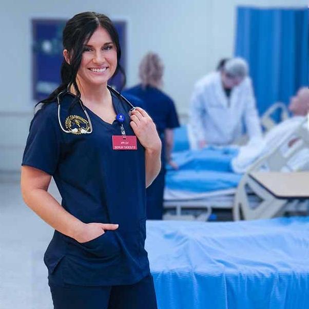 A female nursing student posing for a photo